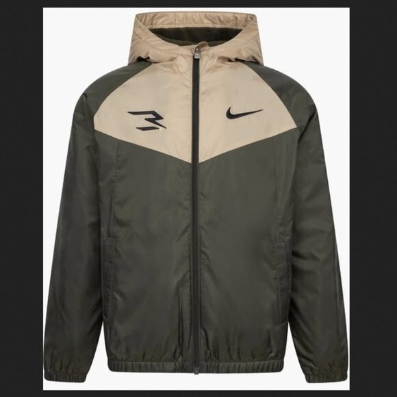 Nike Hoodie Jacket Boy's Youth Brown/Green Size M (10/12) New - Picture 1 of 4
